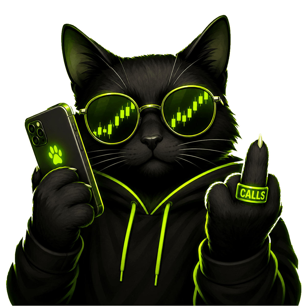 Cat On Calls mascot holding a phone